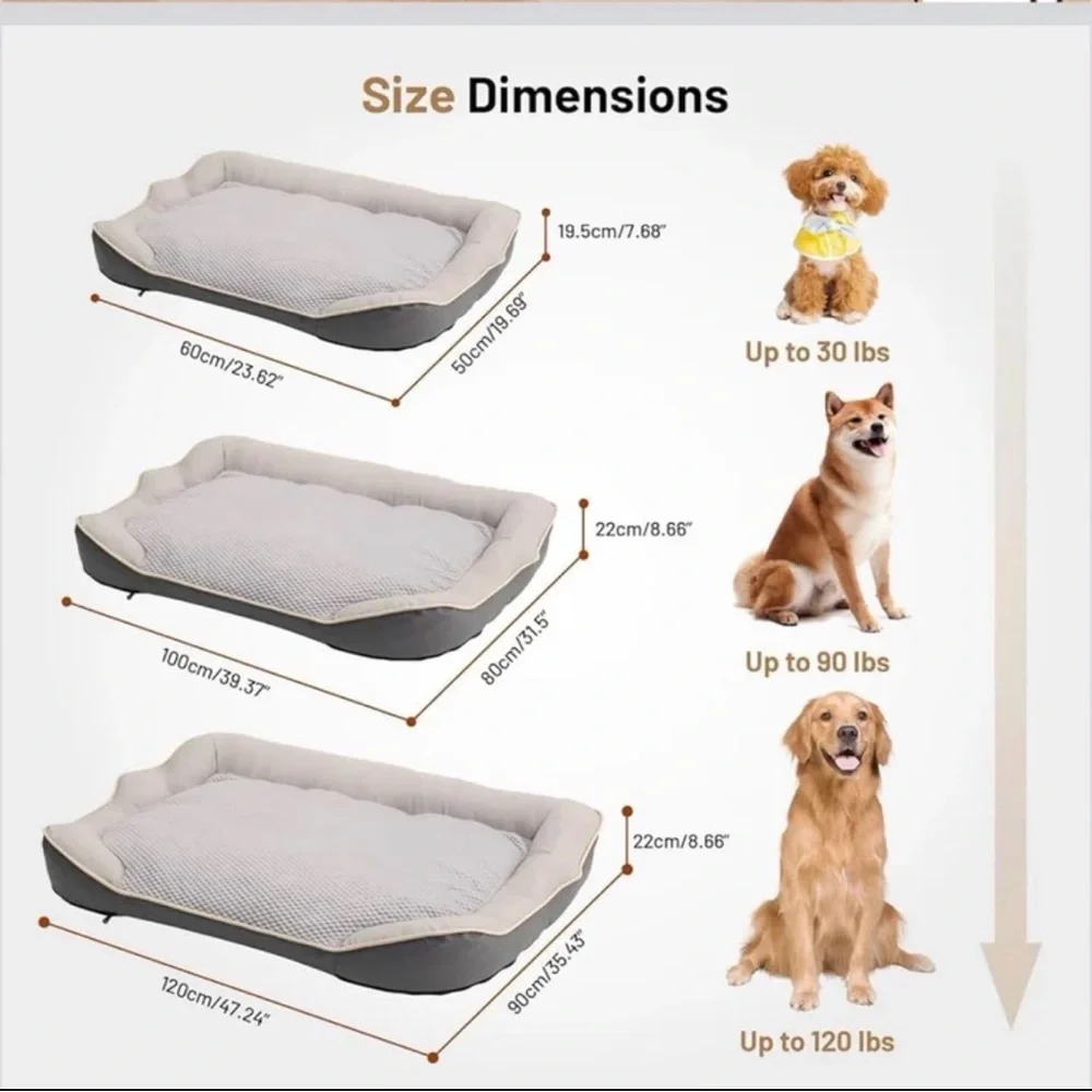 New Open Box Orthopedic Crate Dog Bed - Waterproof PU Dual-Surface Pet Bed,Small